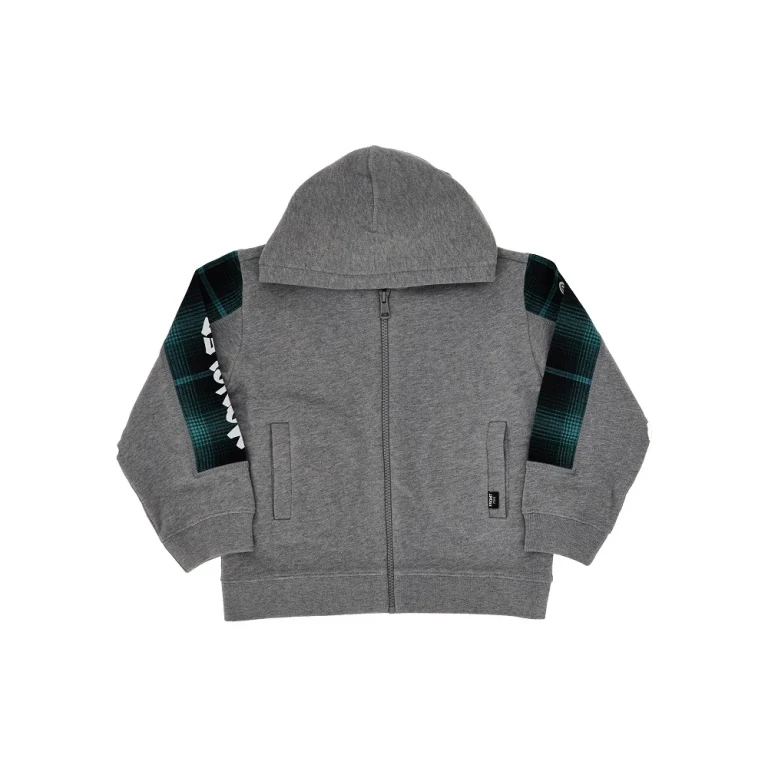 Full-zip hoodie with check intarsia - KIDS Kids 8Y