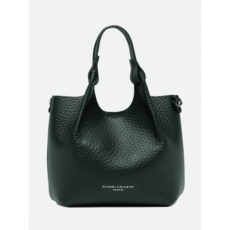 Dua Mini Hammered Leather Handbag with Double Handle (BS9718RNGDBLTUVELVETGREEN)