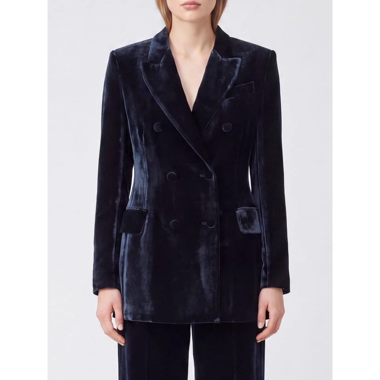 PAROSH Double-Breasted Silk and Viscose Velvet Blazer P. A.R. O.S. H. (D420487RAVEL013)