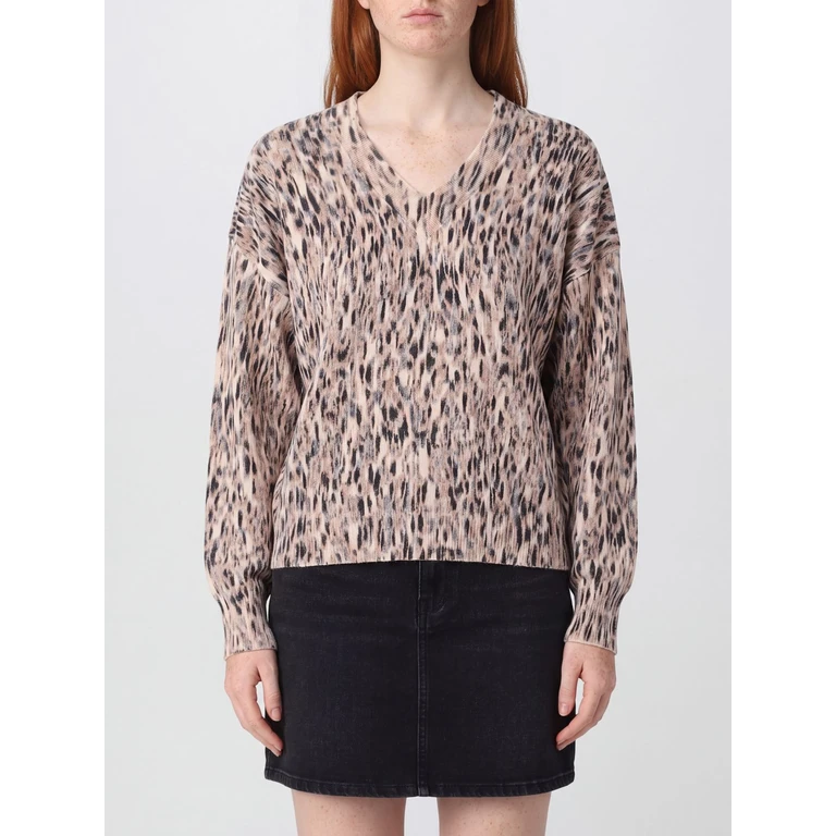 LIU JO Paisley Print Wool Blend Jumper with V-Neck (WF6311MA52SA9016)