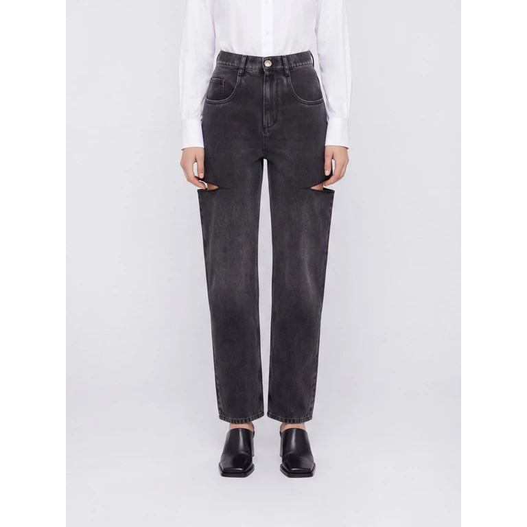 High-Waisted Wide-Leg Jeans in Cotton Denim (S51LA0051M30016965)