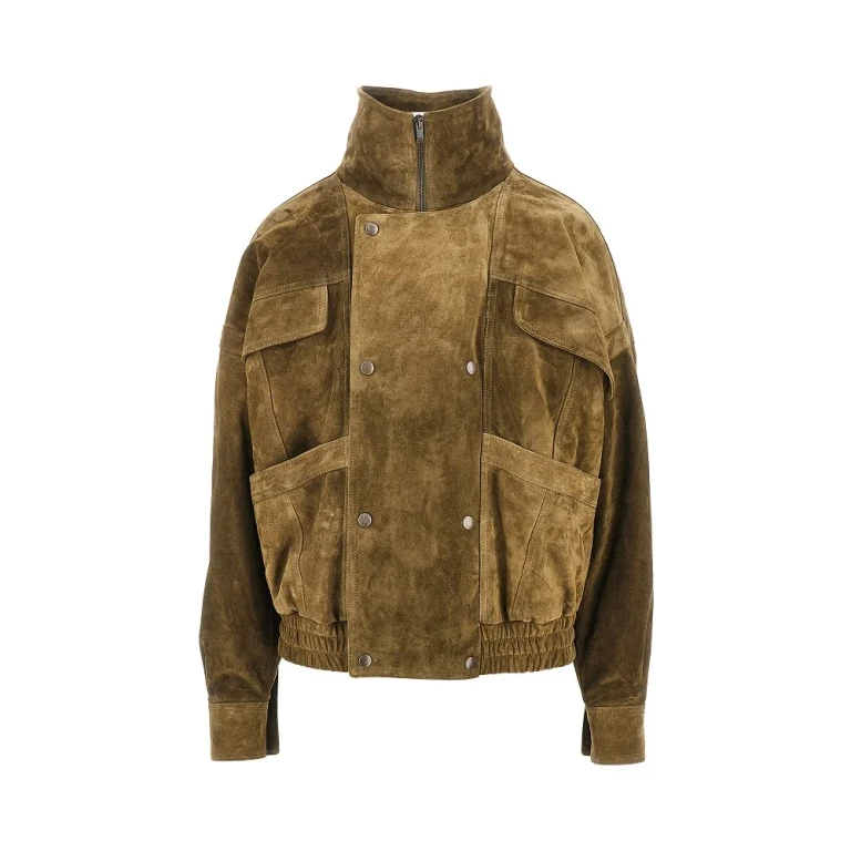 Oversized suede leather bomber jacket Woman 36
