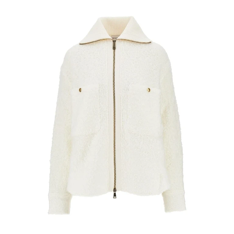 Bouclé knit full-zip cardigan Woman 40