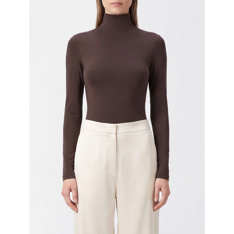 Long-Sleeved Turtleneck Bodysuit in Slim Fit Stretch Jersey (771224870)