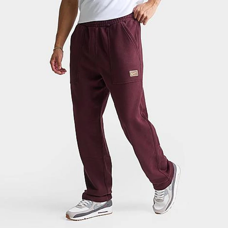 Men's Sportswear Swoosh Box Fleece Sweatpants in Burgundy Crush/Burgundy Crush Size: Small