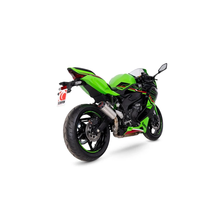 PKA146SEO - Scorpion Red Power Slip-On Stainless Steel For Kawasaki ZX-4RR 2023-2025