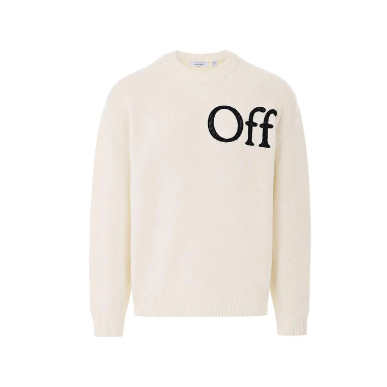 Off-White Pull Col Rond - Blanc (OMHE20QF26KNI001110)