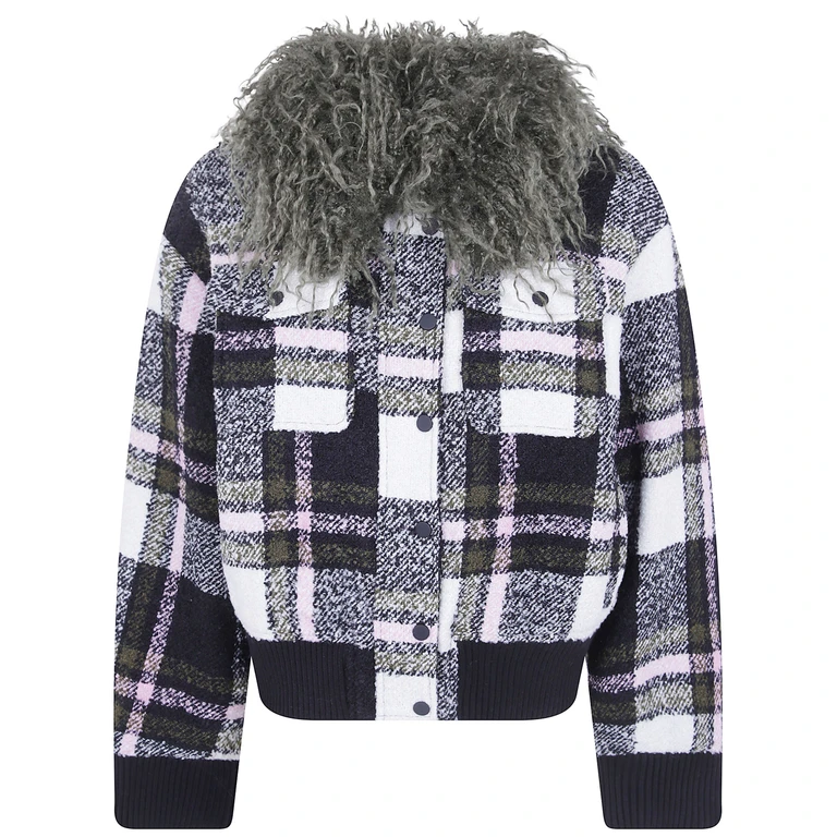 Bomber Jacket Faux Fur Collar "Kpop"