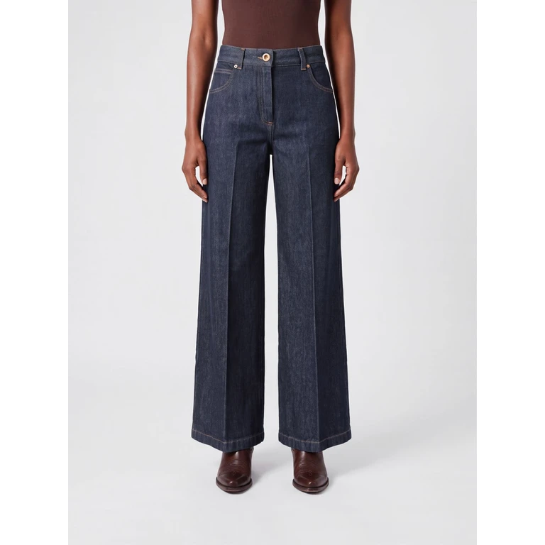 High-Waisted Wide-Leg Cotton Denim Jeans (G0160G3711998)