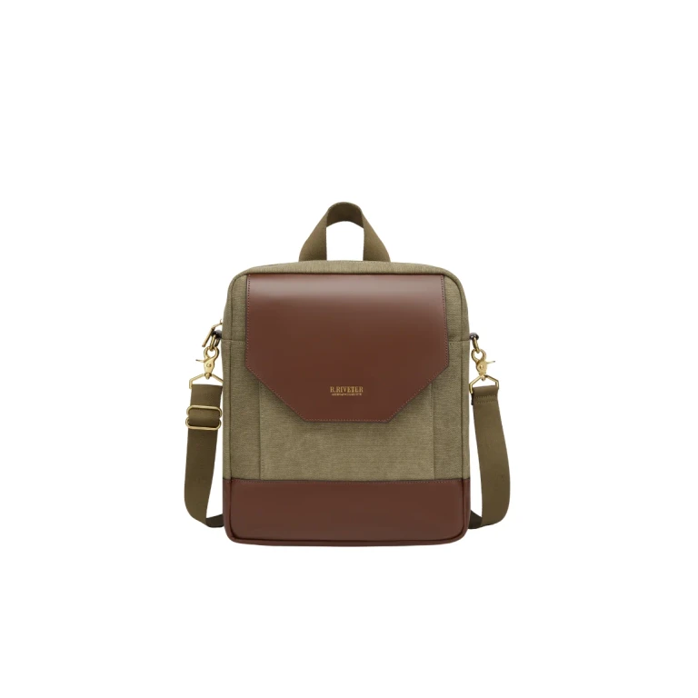 Corbin Fatigue Washed Canvas + Brown Leather