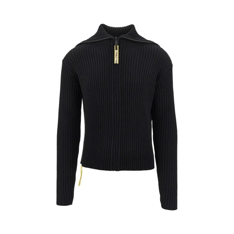 Ribbed wool full-zip cardigan Man 48