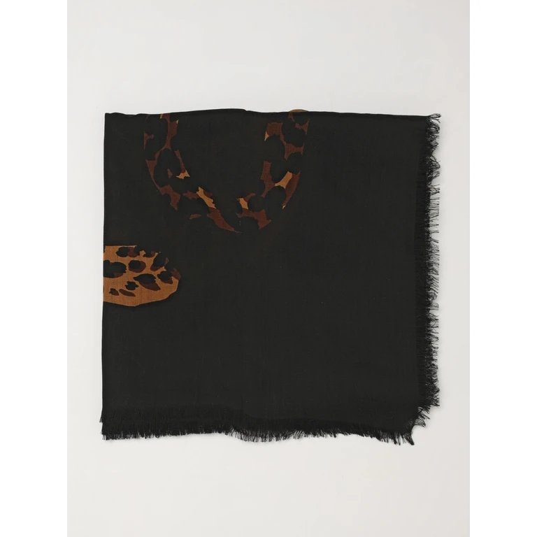 Quadratischer Wollschal mit Animalier-Druck