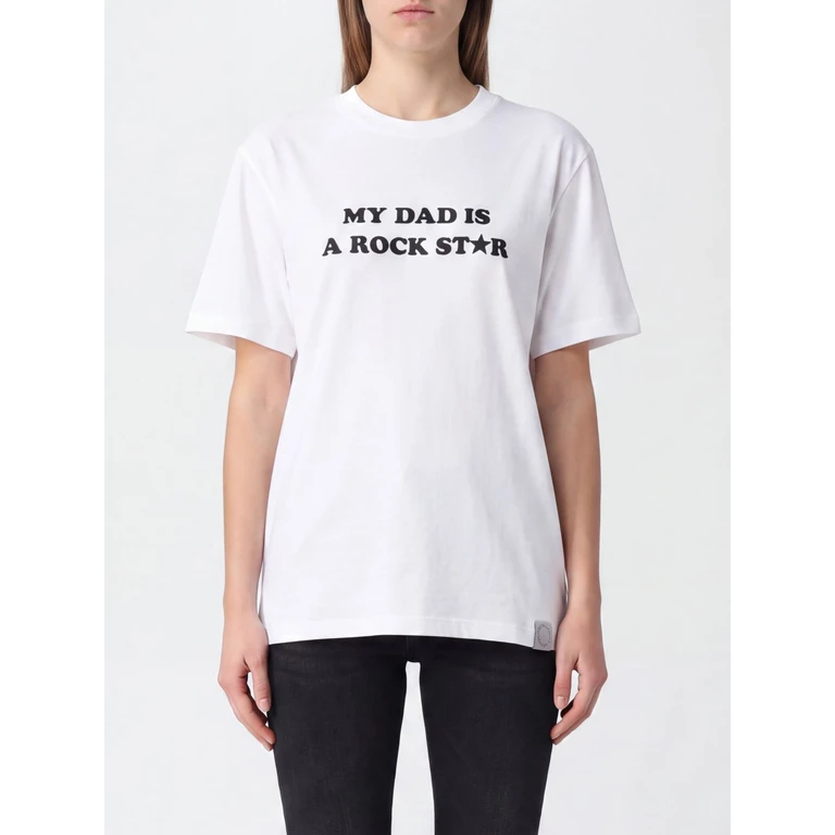 T-shirt Stella McCartney em algodão branco puro com estampa de slogan