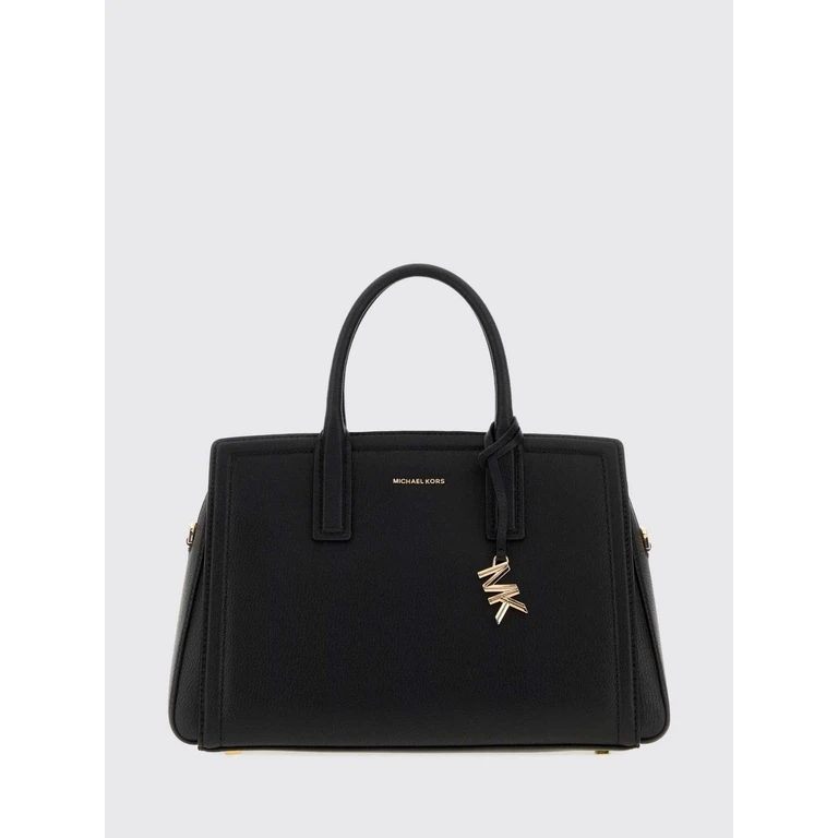 Laila Grained Leather Handbag with Double Handle and Strap (30R5G9IS6LBLACK)