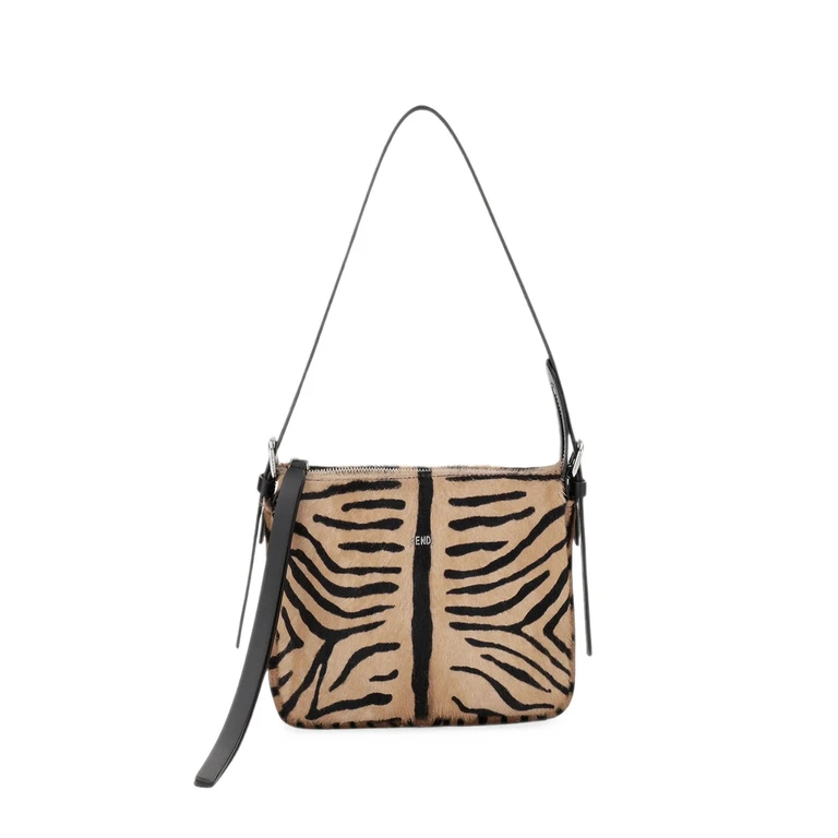 Small Zip Tiger-print Leather Shoulder Bag
