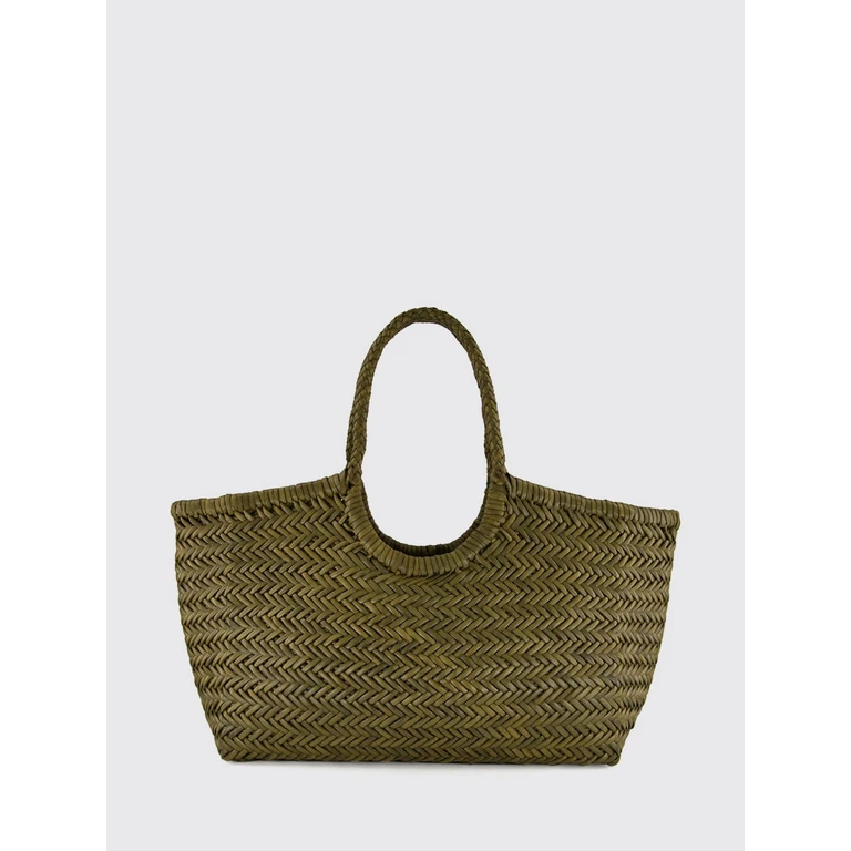 Nantucket Woven Leather Shoulder Bag with Braided Handles (8822KHA)