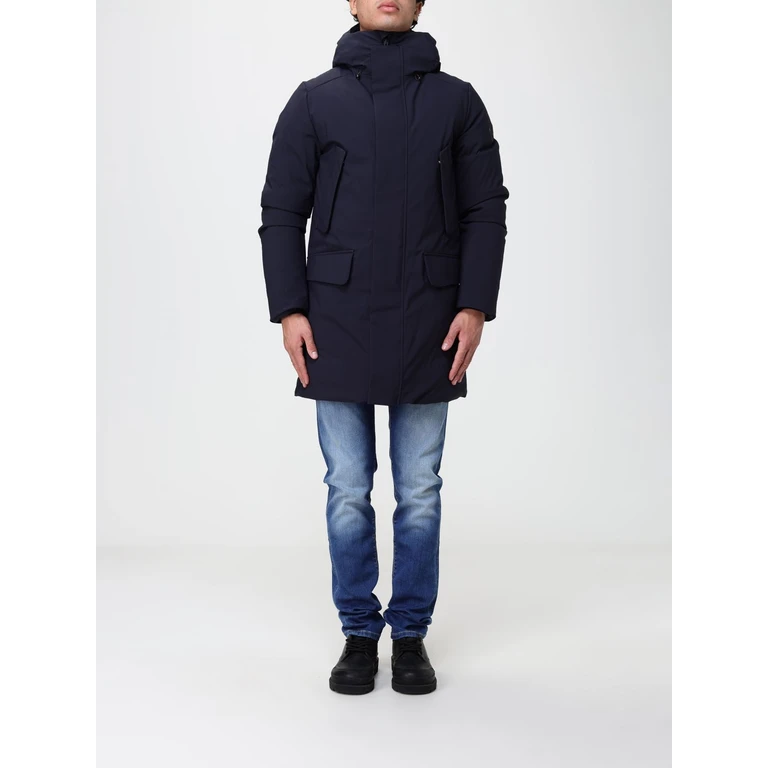 Knee-Length Softshell Parka with Hood and High Neck (P45320MSMEG90010)