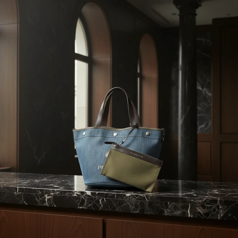 Denim · Leather Tote