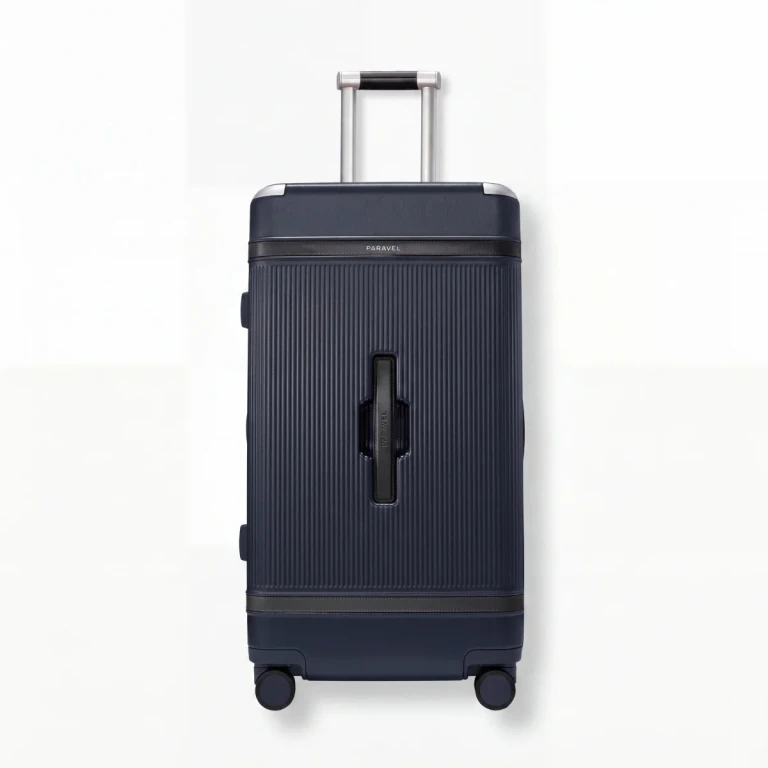 Aviator Trunk Checked Spinner Suitcase Travel Luggage Scuba Navy