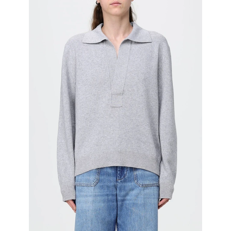 V-Neck Merino Wool and Cashmere Blend Knit Polo (1426KJU007475A9991)
