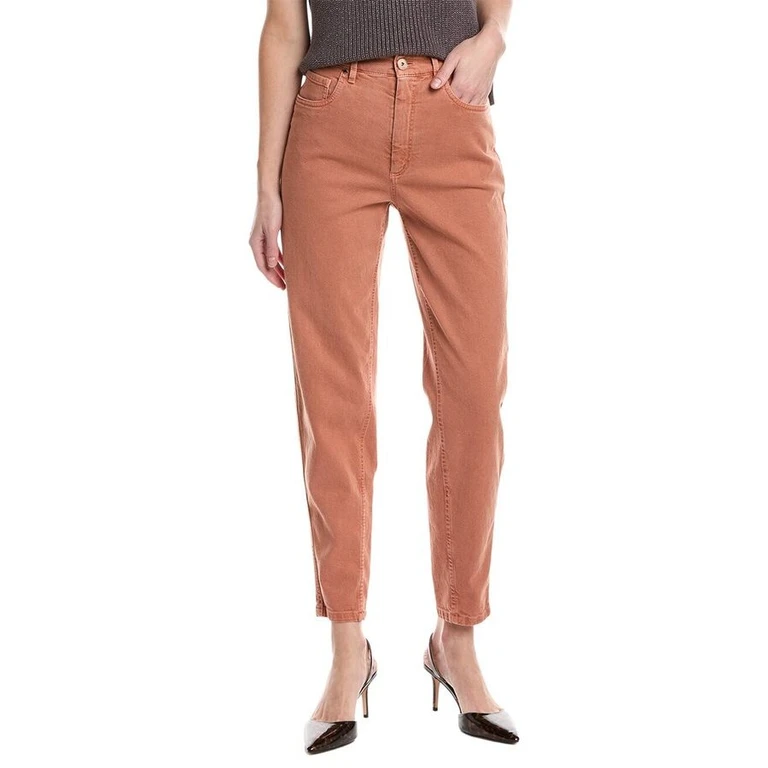 Womens Tawny Orange Cotton Trousers