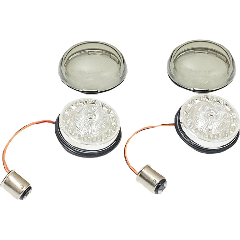 PB-RR-57-S - Custom Dynamics ProBeam Rear Red Ring LED Turn Signal Insert For Harley Davidson FLFB 1750 2018-2020 Rear Chrome Smoke