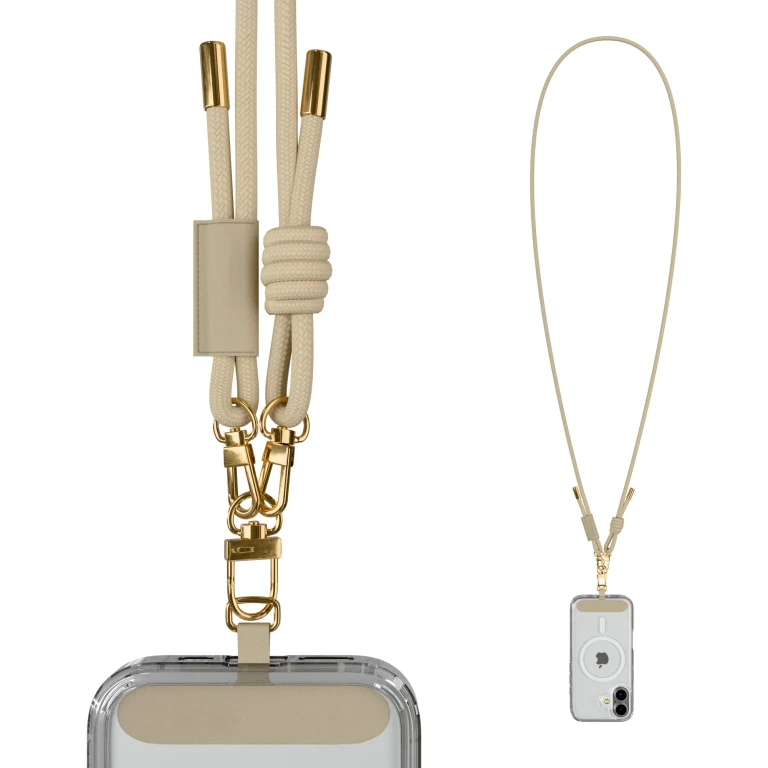 Universal Crossbody Phone Strap with Gold Accents