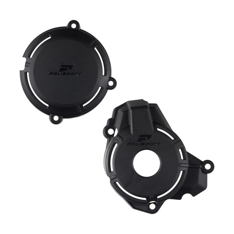 91004 - Polisport Clutch & Ignition Cover Protectors For Sherco SE 250/300 2014-2024 Black