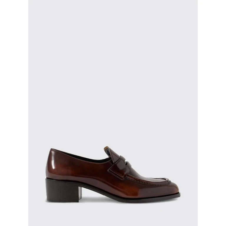 Prudence Brushed Leather Penny Loafers with Raised Apron Toe (DD01029EMF0AEY)