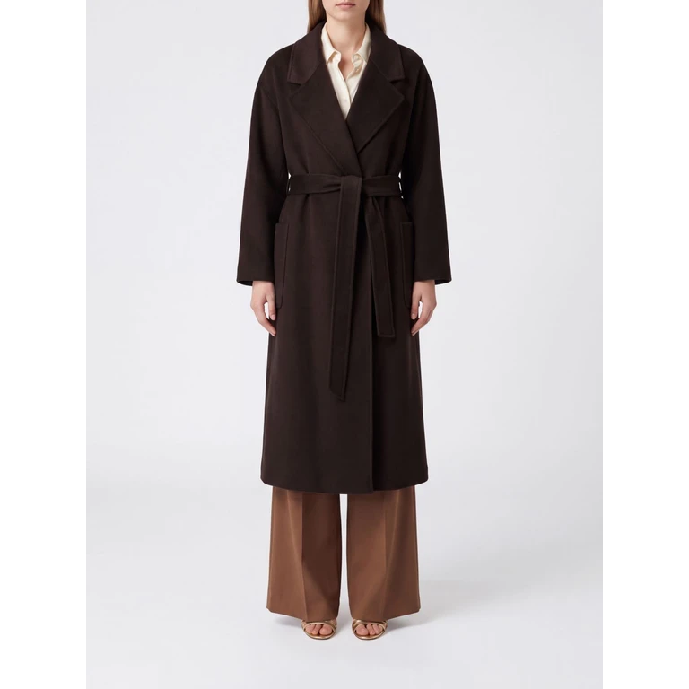 Long Robe Coat in Pure Wool with a Waist Belt (CP01D66E2EV9)