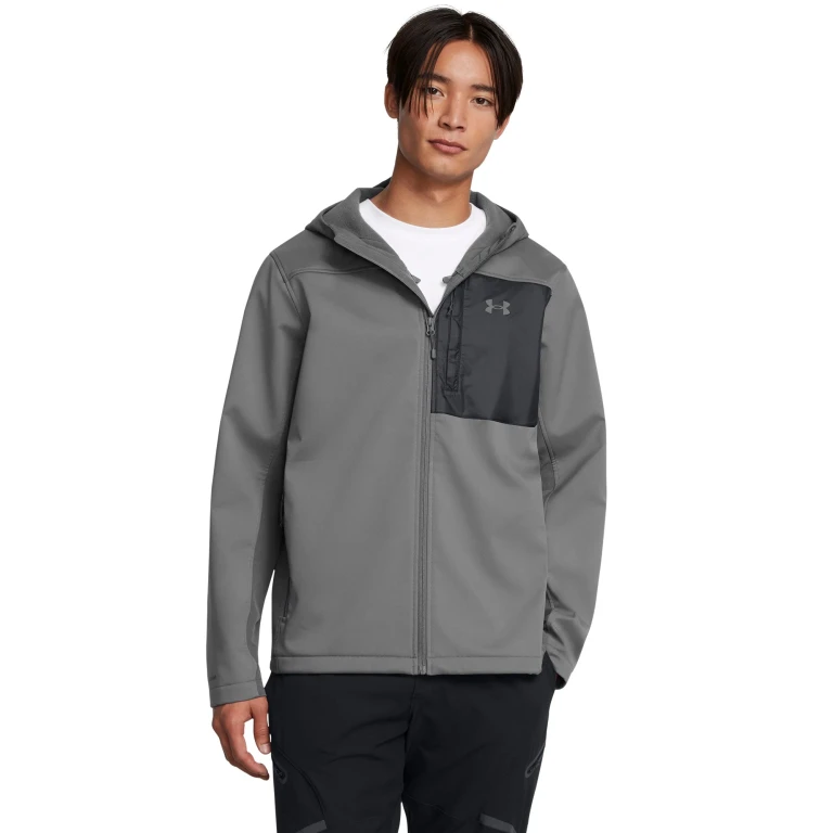 Mens UA Shield Hooded Jacket - Castlerock/Coastal