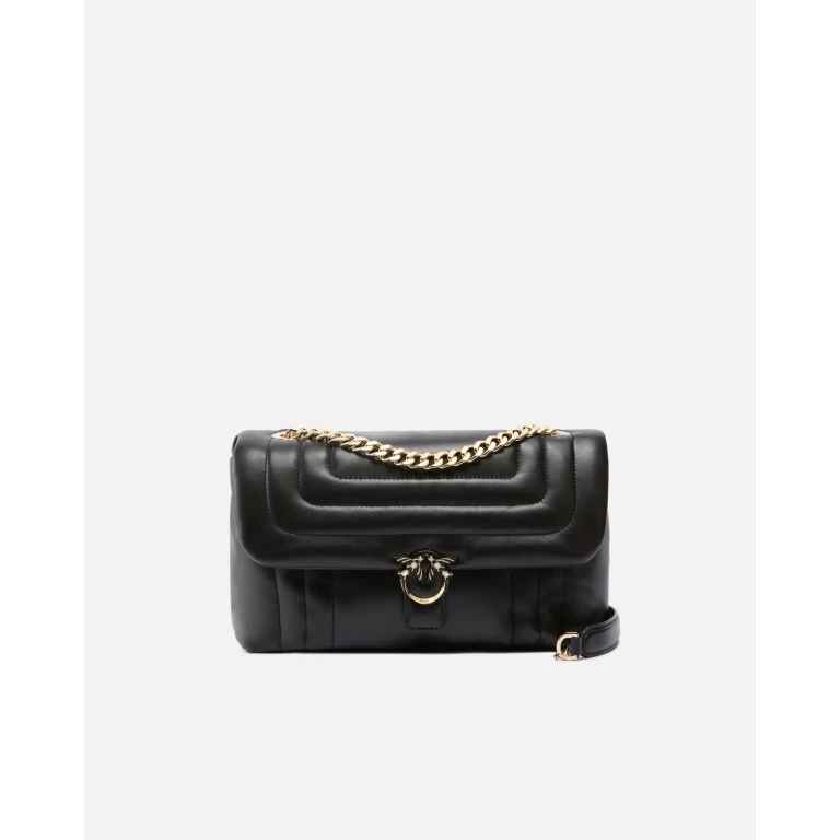 Sac à bandoulière moyen Love Bag Puff en cuir nappa matelassé avec boucle bijou PINKO Galleria