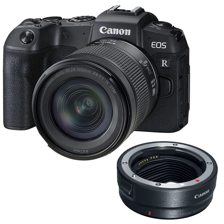 EOS RP Mirrorless Camera with RF 24-105mm f/4-7.1 IS STM Lens with EF-EOS R mount adapter