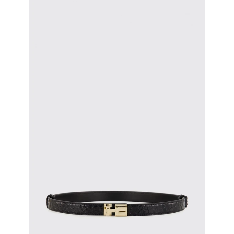 Python-Print Calfskin Leather Belt with Interlocking Buckle (WB335LCL512PNAA)
