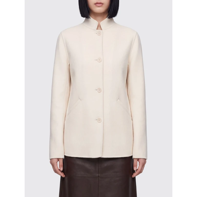Single-Breasted Wool Short Coat with Mandarin Collar (0982P51712071)