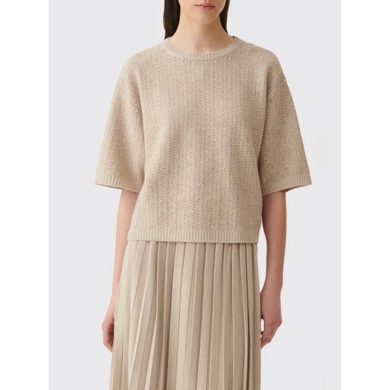 Short-Sleeved Crewneck Jumper in Wool, Silk and Cashmere (MAD216F388M3270167)
