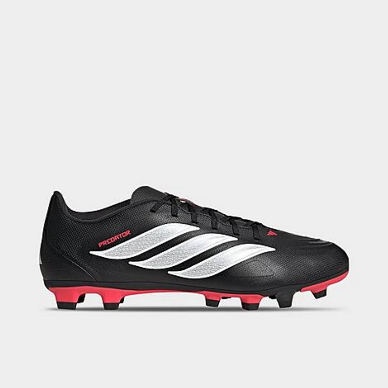 Men's Predator Club Firm Ground/Multi Ground Soccer Cleats in Core Black/Cloud White/Lucid Red Size: 5.0