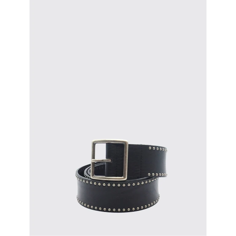 Black Cowhide Leather Belt with Embroidery (26SHTCI023BLACK)