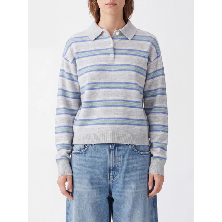 Striped Cashmere Long-Sleeve Slim Fit Polo Jumper (W43810JLSTOCOM)