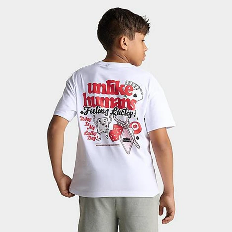 Big Kids Lucky T-Shirt in Optic White Size: Small