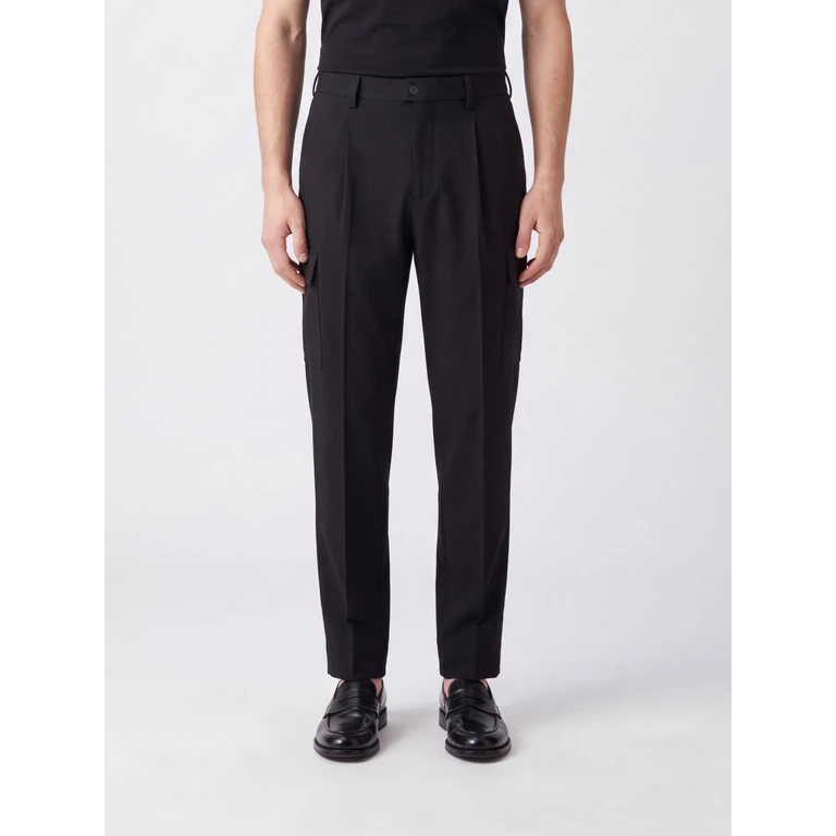Straight-Leg Nylon Cargo Trousers with Side Pockets (PT000156U12773S9300)