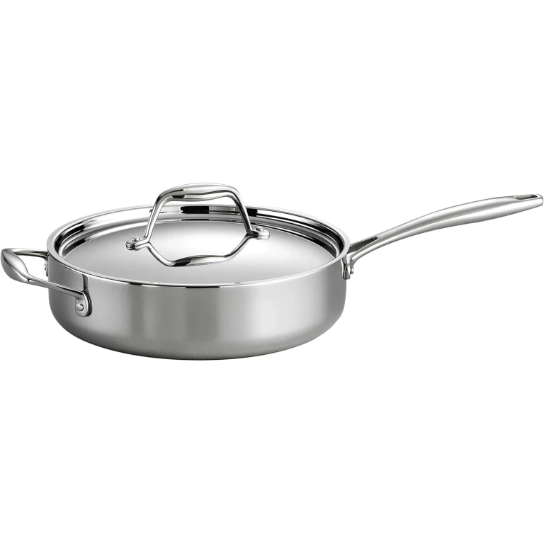 Tri-Ply Clad Stainless Steel 3-Quart Saute Pan with Lid