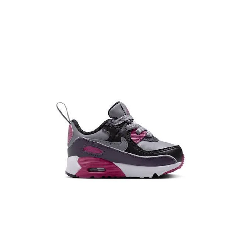 Air Max 90 EasyOn Toddlers' (TD) Sneakers - Cement Grey/Dark Raisin Leather Low-Top