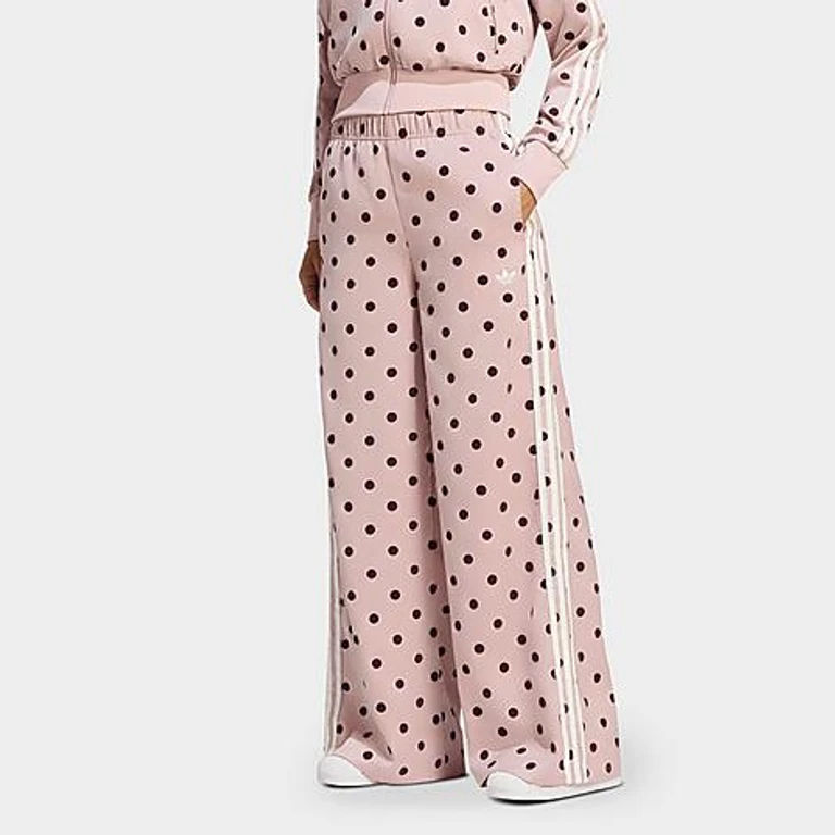 Women's Originals Firebird Polka Dot Satin Wide-Leg Track Pants in Dual Lilac Size: XS