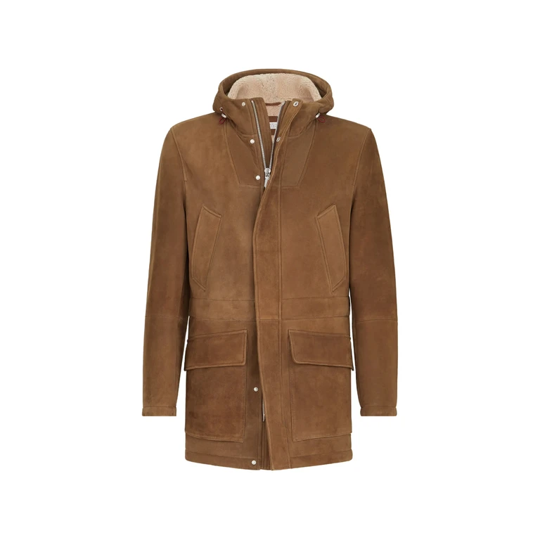 Suede Curly Shearling Parka
