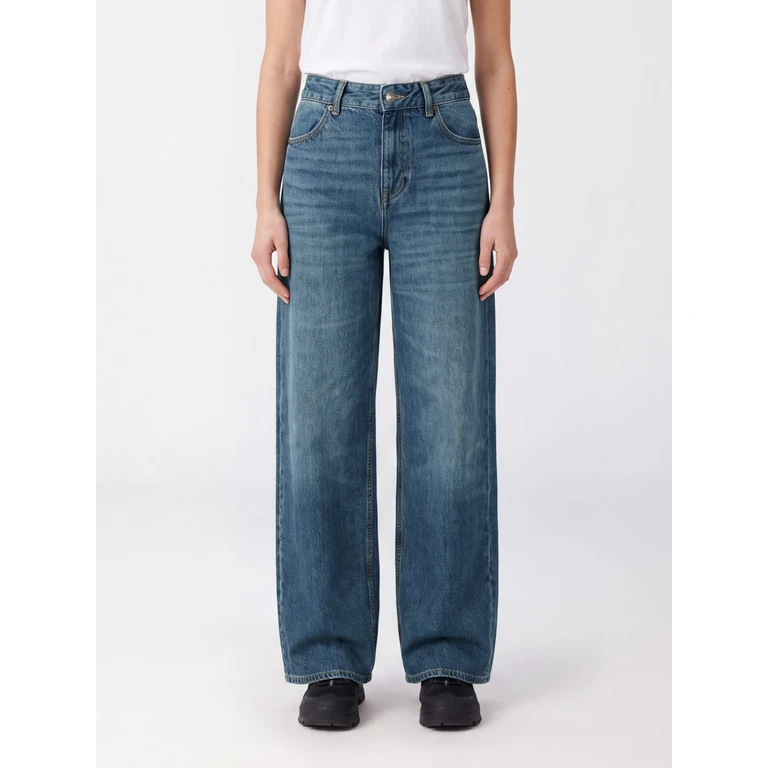 Jeans de denim de algodón de pierna ancha