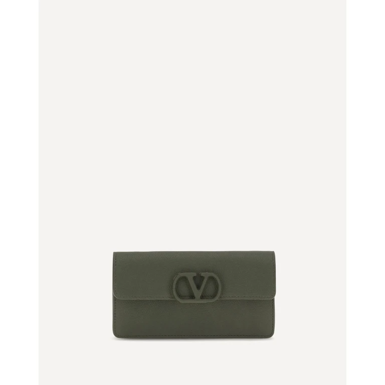 VLogo signature grainy calfskin chain Wallet Female UNI