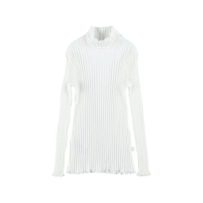 Ruffled Ribbed-knit Sweater
