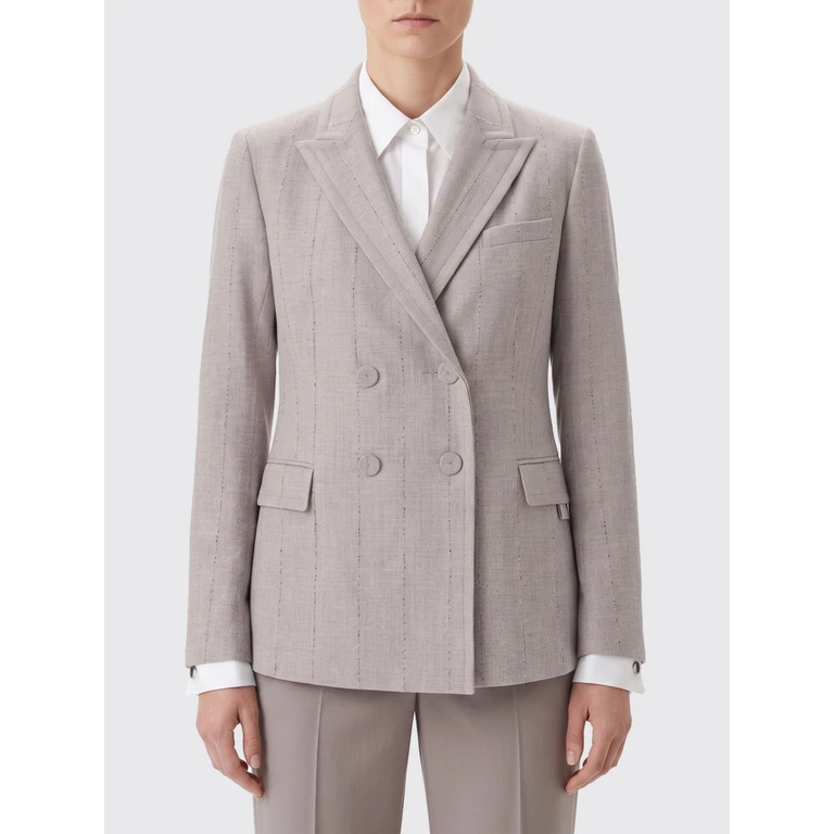 Double-Breasted Cropped Virgin Wool Blazer (GCD226F177M4130165)