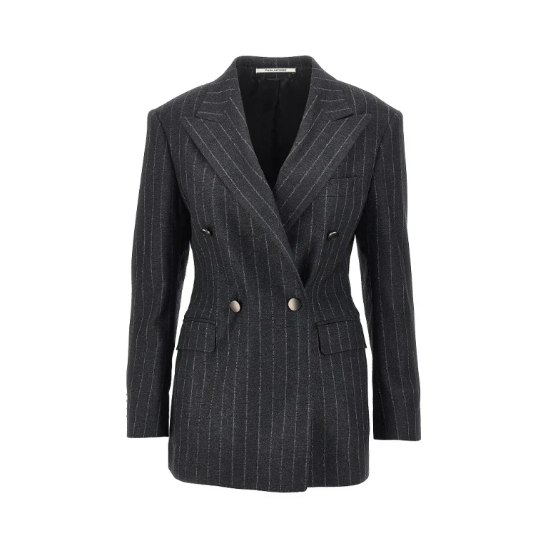 Pinstriped wool-blend double-breasted jacket Woman 40